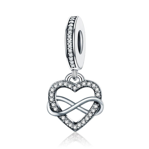 925 Sterling Silver Heart Diamond Pendant For Bracelet Or Necklace Charms & Pendants