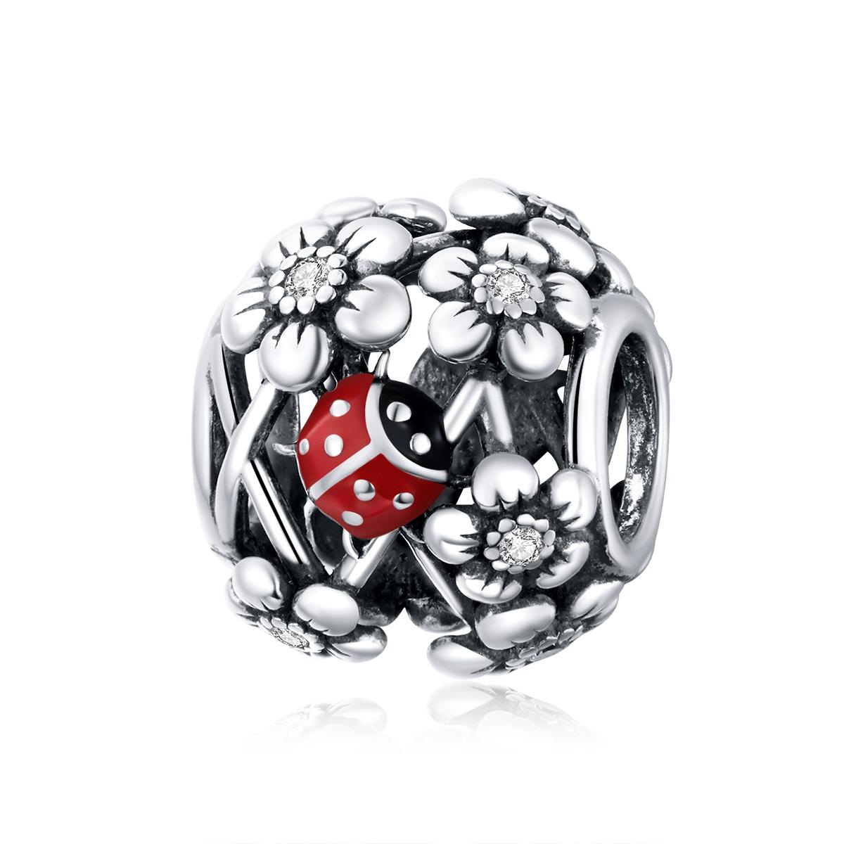 925 Sterling Silver Ladybug Beads For Diy Bracelets & Necklaces Charms & Pendants