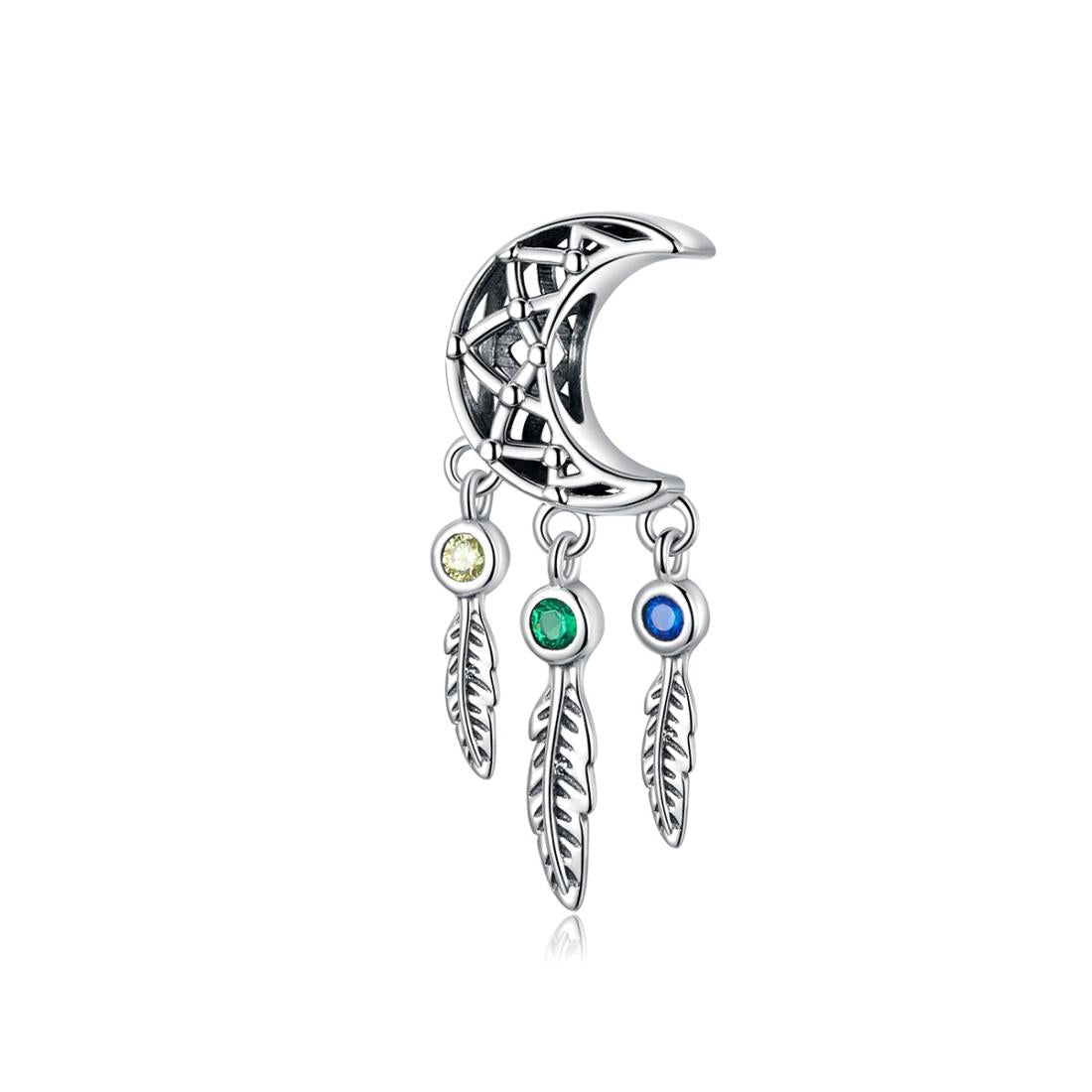 925 Sterling Silver Moon Beaded Bracelet Accessory Charms & Pendants