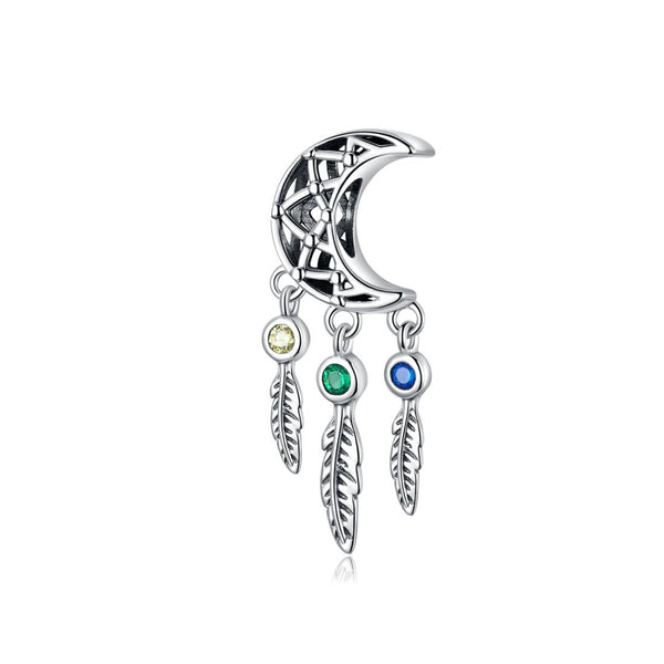925 Sterling Silver Moon Beaded Bracelet Accessory Charms & Pendants