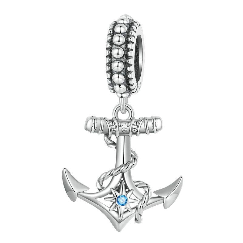 925 Sterling Silver Anchor Pendant Bracelet Beads Bracelets
