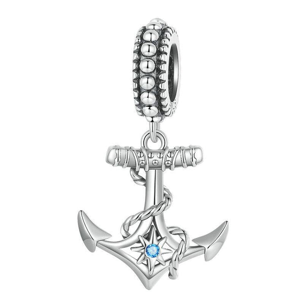 925 Sterling Silver Anchor Pendant Bracelet Beads Bracelets