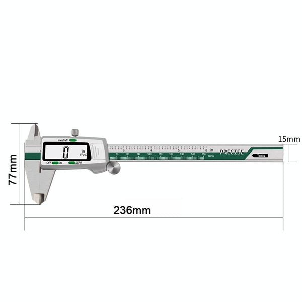 Digital Display Vernier Caliper 0 150Mm Stainless Steel Green Vernier Calipers