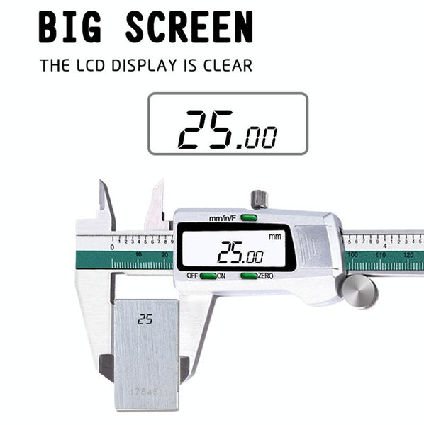 Digital Display Vernier Caliper 0 150Mm Stainless Steel Green Vernier Calipers