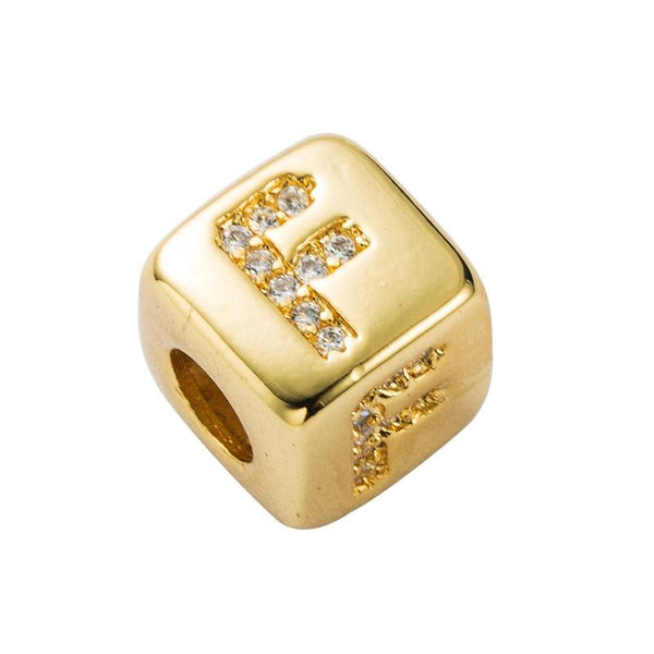 Brass Micro Inlaid Couple Red String Diy Bracelet English Letter Beads Style F Charms & Pendants