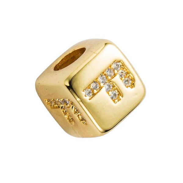 Brass Micro Inlaid Couple Red String Diy Bracelet English Letter Beads Style F Charms & Pendants