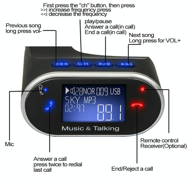 Car Stereo Radio Mp3 Player Bluetooth Hands Free Fm Transmitter Ipods & Mp3 Players