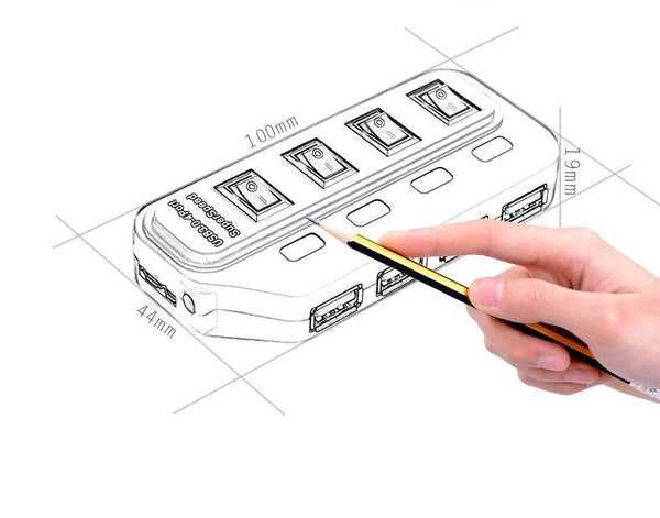 4 Port Usb 3.0 Hub With Individual Switches Black Usb Cables Hubs & Adapters