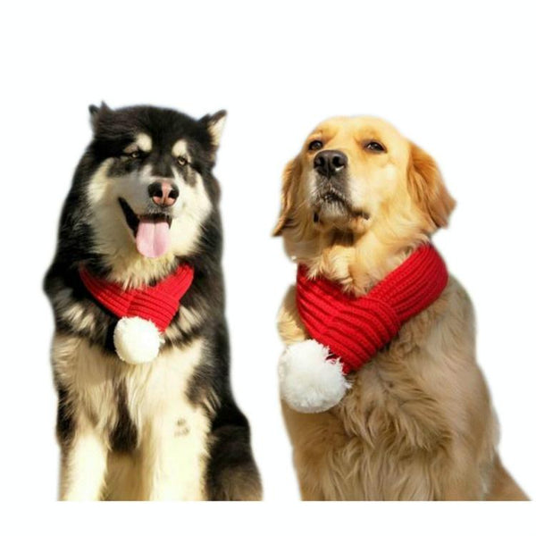 Pet Christmas Wool Scarf For Medium & Large Dog Saliva Towel Dog Clothing & Shoes