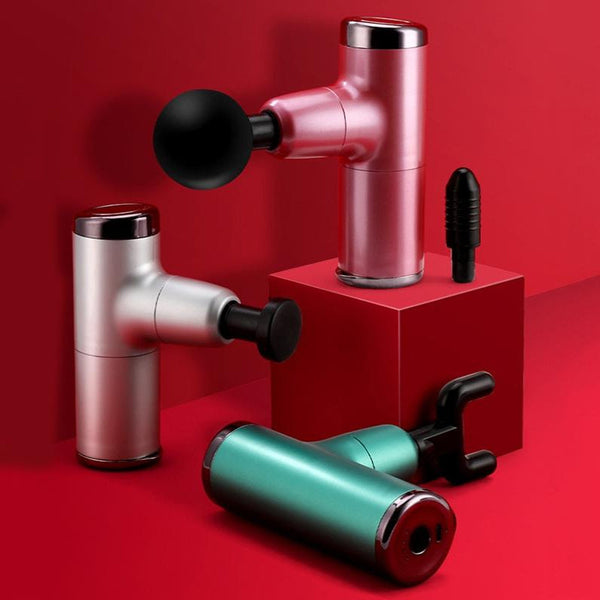 Electric Shock Muscle Massage Gun Silver Pocket For Health And Beauty Use Massagers