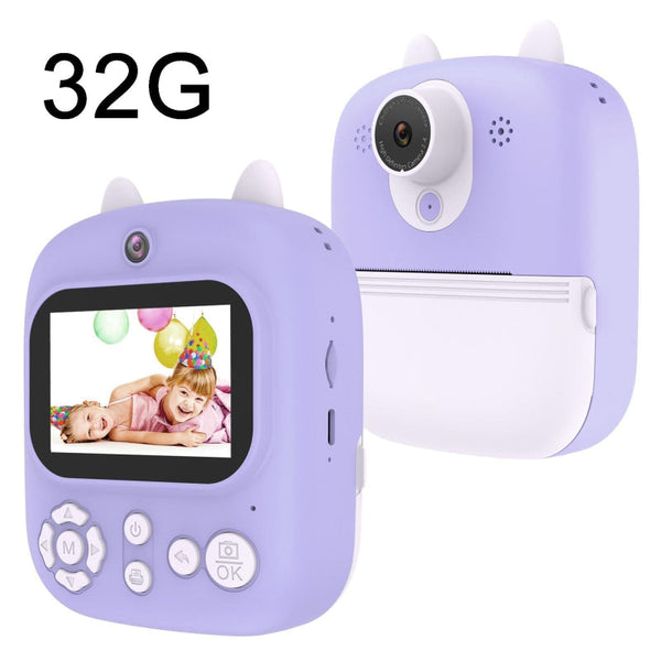 32G Instant Camera With 2.4 Display & Card Reader For Kids 1200W Purple Digital Cameras