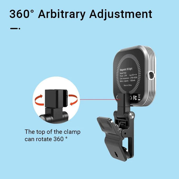 Rechargeable Mini Magnetic Selfie Light Tri Colour Temperature Selfie Lights