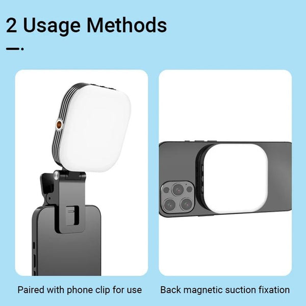 Rechargeable Mini Magnetic Selfie Light Tri Colour Temperature Selfie Lights