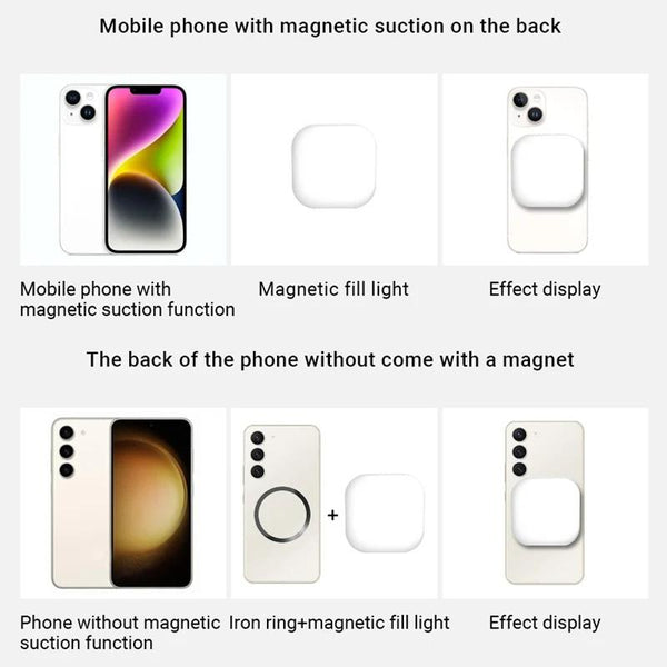 Rechargeable Mini Magnetic Selfie Light Tri Colour Temperature Selfie Lights