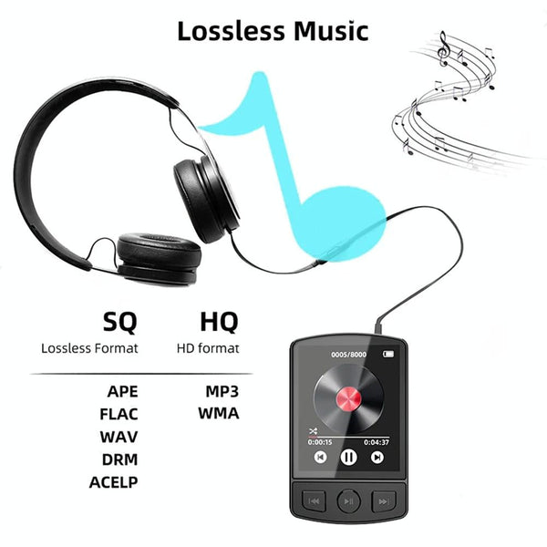 1.8 Inch Color Screen Mp3 / Mp4 Bluetooth Walkman With Back Clip 128Gb Ipods & Mp3 Players