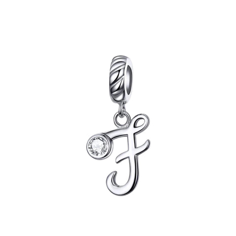 925 Sterling Silver Personalized Letter Pendant For Diy Bracelets And Necklaces Style Charms & Pendants