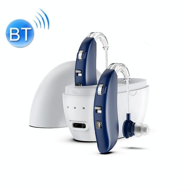 Rechargeable Hearing Aid Amplifier With Charging Pod Blue+White Other Health Care