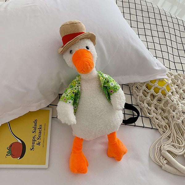 Adorable Cartoon Plush Shoulder Bag Duck White Green Women's Bags & Handbags