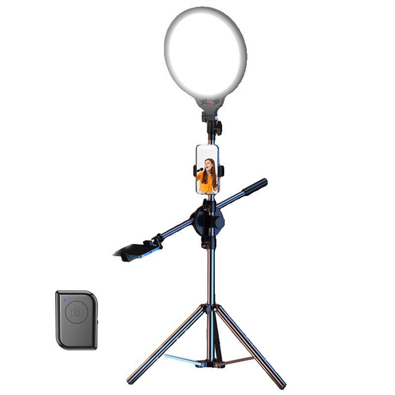 Full Screen Selfie Ring Light Tripod Set For Live Stream 210Cm Height Selfie Lights