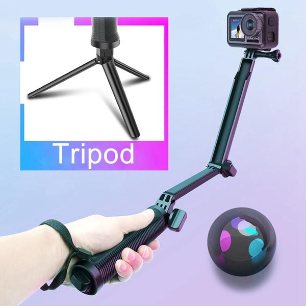 3 In 1 Monopod Tripod Selfie Stick For Gopro Hero12 Portable And Versatile Tripods & Monopods