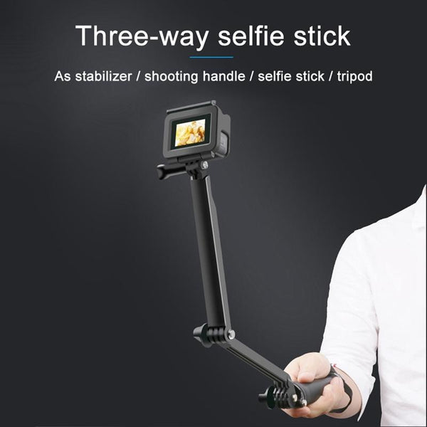 3 In 1 Monopod Tripod Selfie Stick For Gopro Hero12 Portable And Versatile Tripods & Monopods