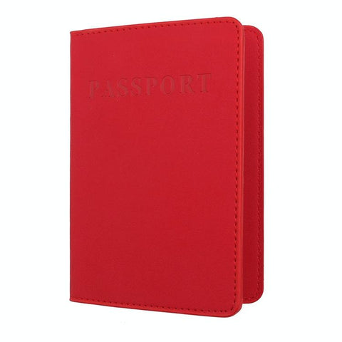 Frosted Pu Multi Card Passport Holder Big Red Travel Wallets