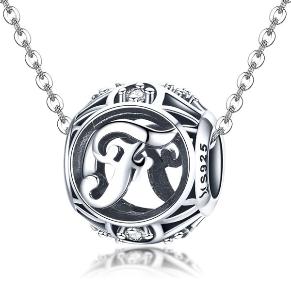 925 Sterling Silver 26 English Letter Beads For Diy Bracelets & Necklaces Style Charms & Pendants