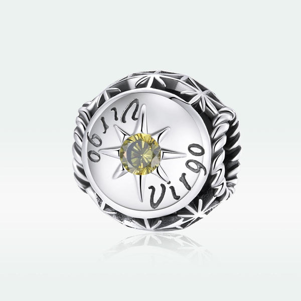 925 Sterling Silver Zodiac Zircon Bead Bracelet / Necklace Set Virgo Style Charms & Pendants