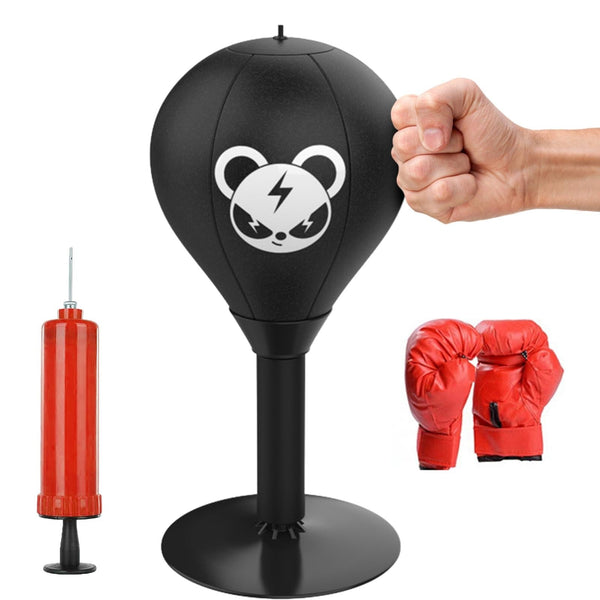 Desktop Speed Ball For Boxing Training Monkey Design + Children Gloves Pump Punching Bags