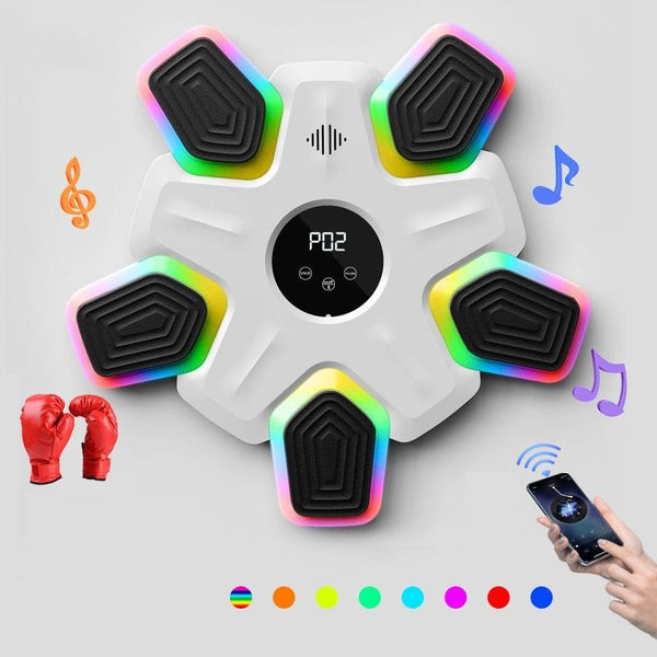 Bluetooth Music Boxing Machine 4 Modes 9 Speeds Colourful Lights With Adult Gloves Black Punching Bags