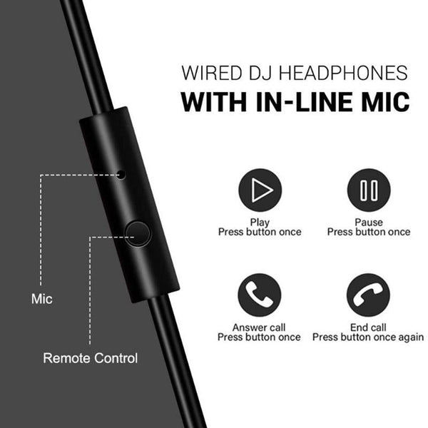 Rose Gold Head Mounted Wired Headphone With Noise Reduction & Microphone Headphones