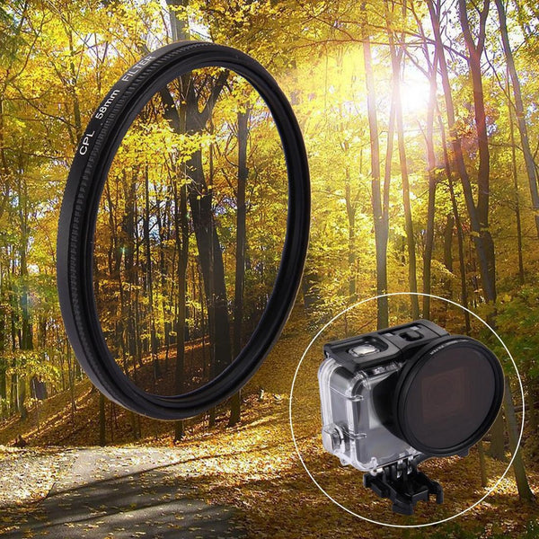 3 In 1 58Mm Round Cpl Lens Filter For Gopro Hero7 / 6 With Cap Camera Drone Accessories