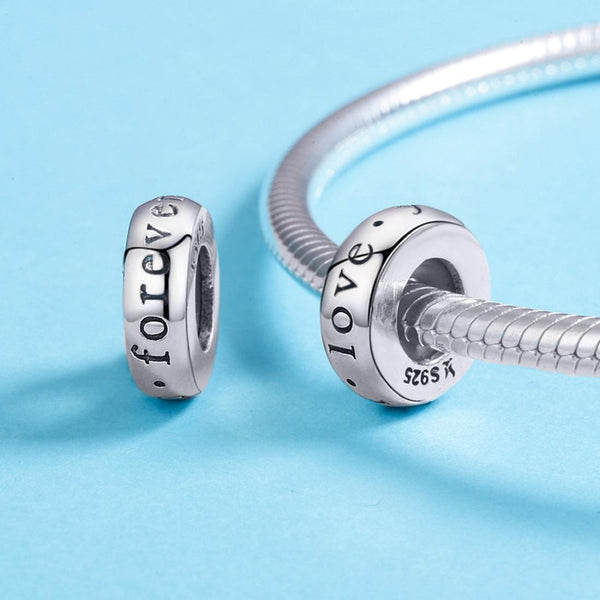 925 Sterling Silver Love Round Beads Perfect Gift! Charms & Pendants