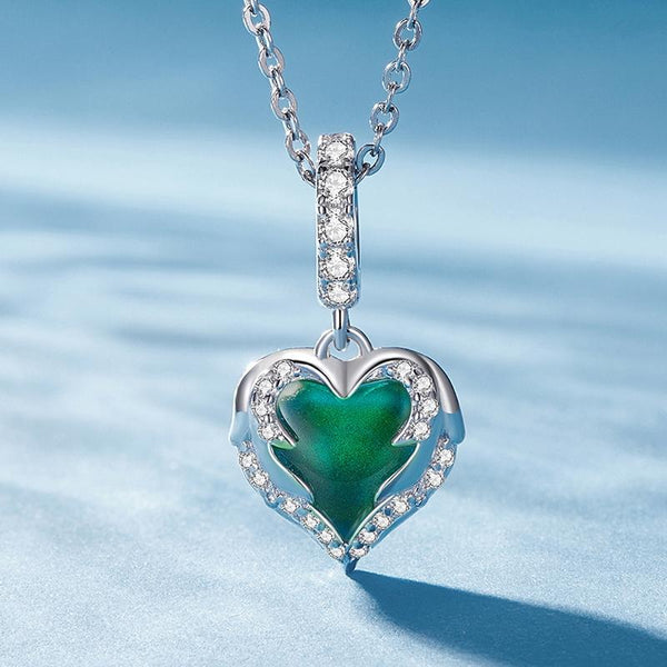 925 Sterling Silver Temperature Sensitive Heart Pendant For Jewelry Charms & Pendants