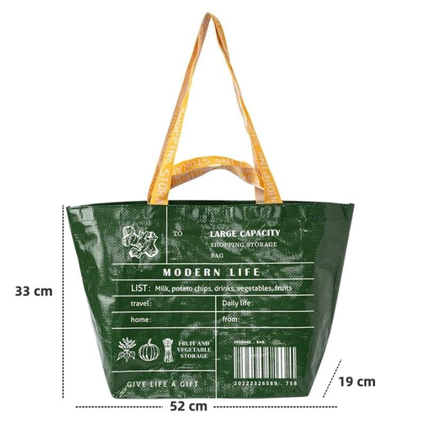 Eco Friendly Large Capacity Folding Shopping Bag Beige Small Yellow Reusable Shopping Bags