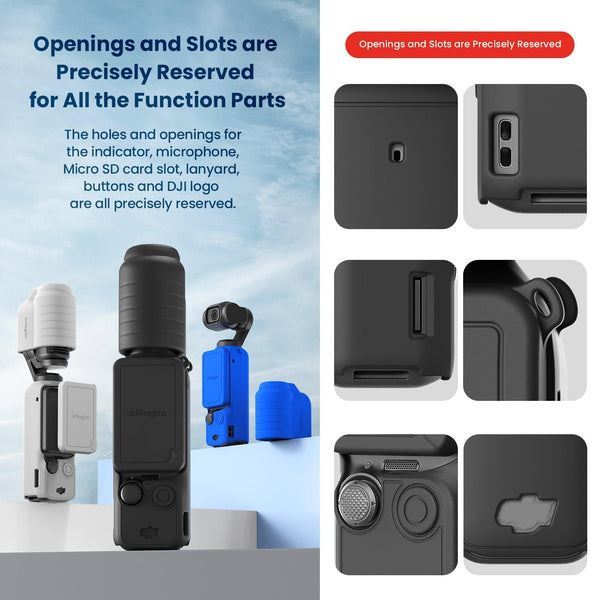5 In 1 Silicone Case For Dji Pocket 3 Camera Accessories 7 Gray Camera Drone Accessories