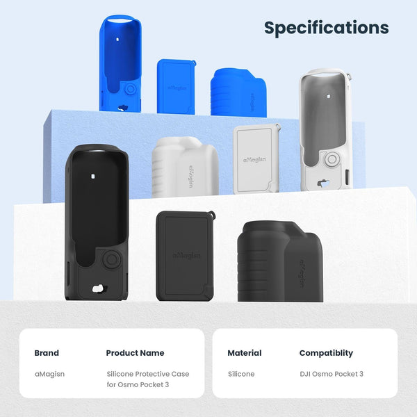 5 In 1 Silicone Case For Dji Pocket 3 Camera Accessories 7 Gray Camera Drone Accessories