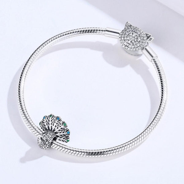 925 Sterling Silver Pea Beaded Diy Bracelet Charms & Pendants