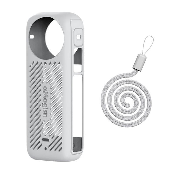 Amagisn Silicone Protective Cover For Insta360 X4_White Camera Cases Bags & Covers