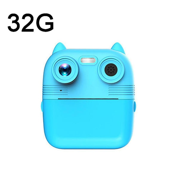 Instant Print Camera With Dual Lens 2.8 Screen For Kids Blue 32G Digital Cameras