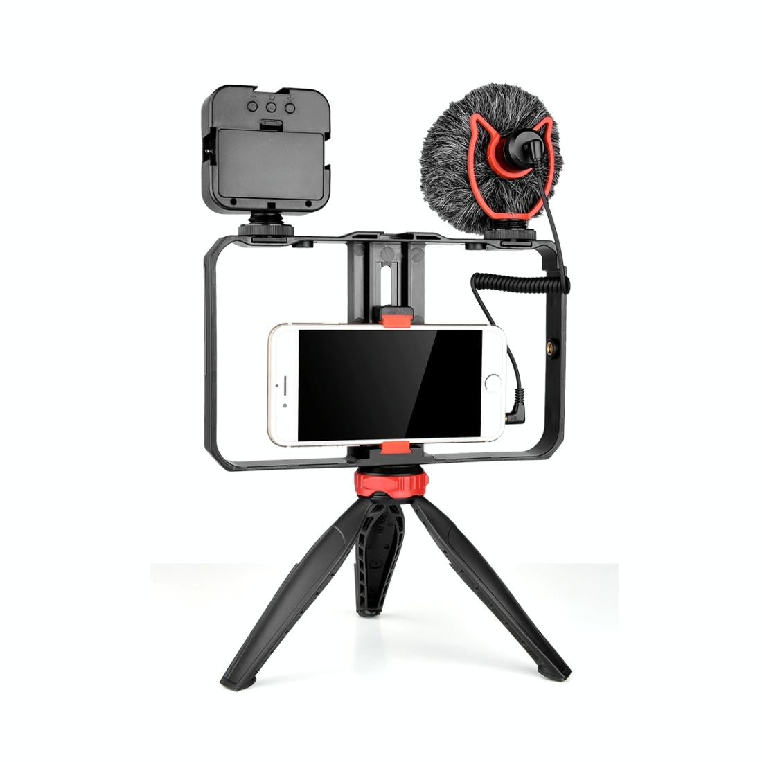 Vlogging Video Rig With Led Light Microphone And Tripod For Audio Camera Accessory Bundles