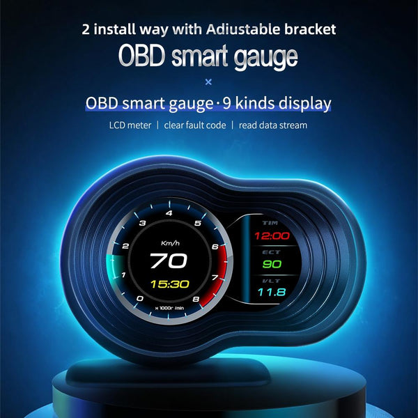 Car Hud Display Speed Water Temp Voltag Other Instruments & Gauges