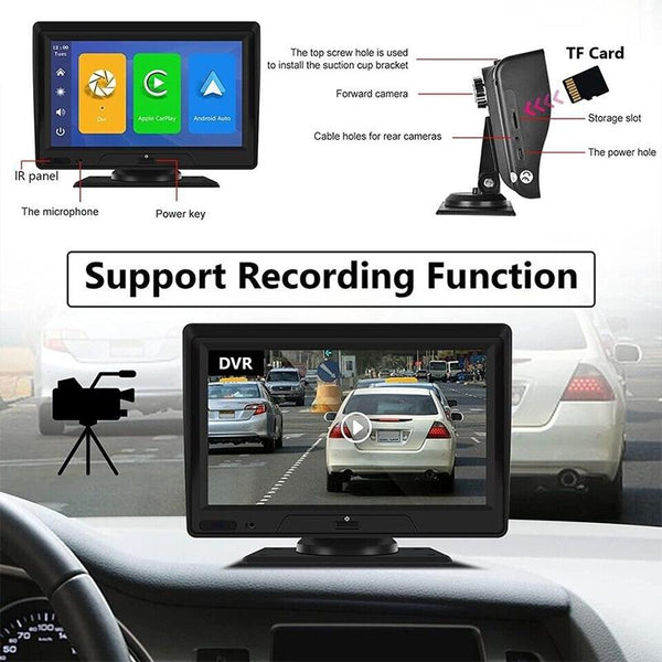 7 Touch Display Car Navigator With Dual Lens Smart Driving Recorder Portable And Wireless Video In Dash Units W/O Gps