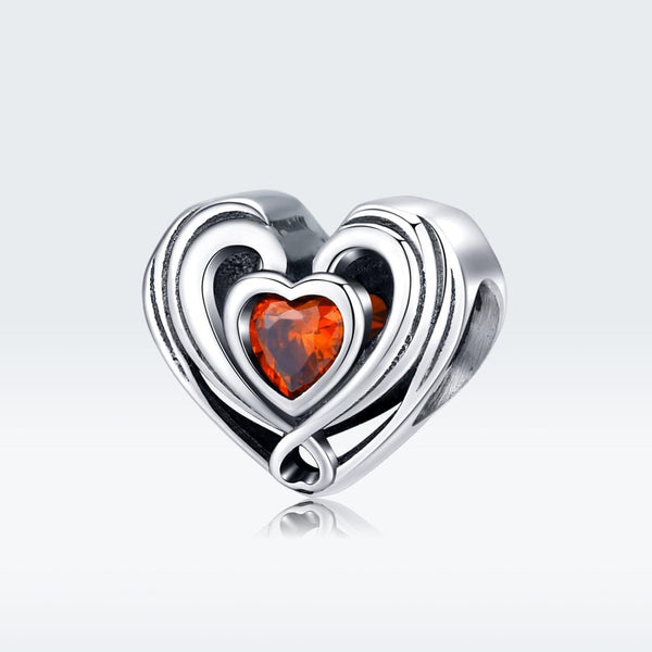 Veile Studios 1 Sets Of 925 Sterling Silver Diy Heart Shaped Beads For Bracelets