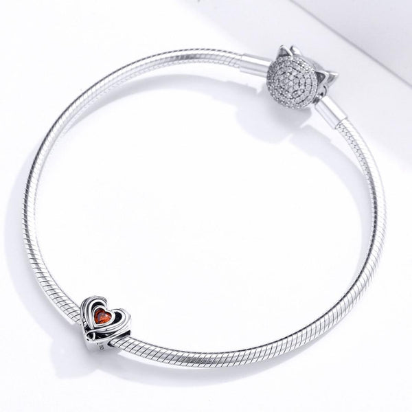 Veile Studios 1 Sets Of 925 Sterling Silver Diy Heart Shaped Beads For Bracelets