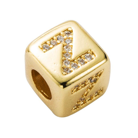 Brass Micro Inlaid Couple Red String Pull Diy Bracelet English Letter Beads Style Z Charms & Pendants