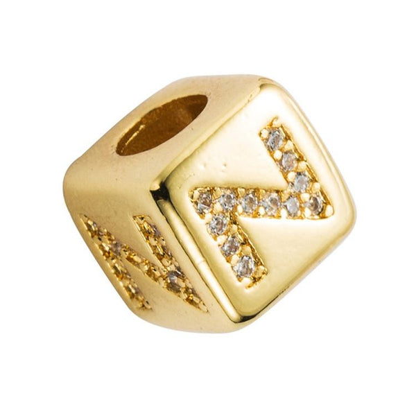 Brass Micro Inlaid Couple Red String Pull Diy Bracelet English Letter Beads Style Z Charms & Pendants