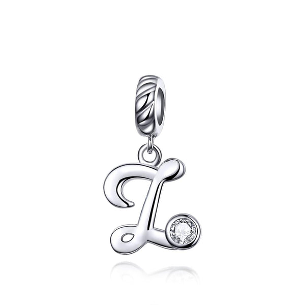 925 Sterling Silver 26 English Letter Beads For Diy Bracelets & Necklaces Style Z Charms & Pendants