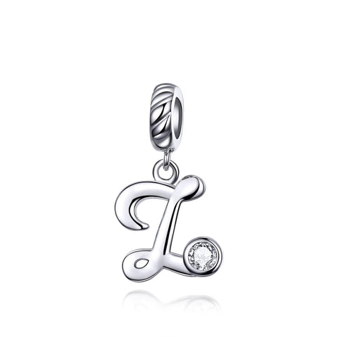 925 Sterling Silver 26 English Letter Beads For Diy Bracelets & Necklaces Style Z Charms & Pendants