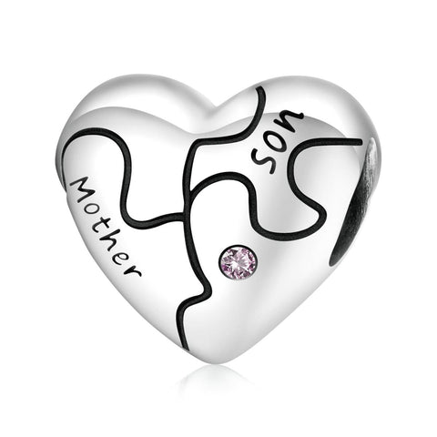 925 Sterling Silver Diy Heart Puzzle Beads For Bracelet / Necklace Craft Beads